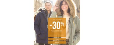 Bonobo Jeans: -30% sur les manteaux, vestes et parkas de la collection Automne/Hiver 2017