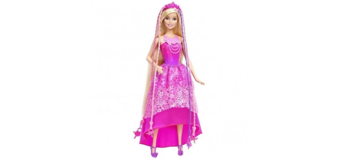 Cdiscount: Barbie  en princesse à tresses magiques à 14,75€ au lieu de 28,97€
