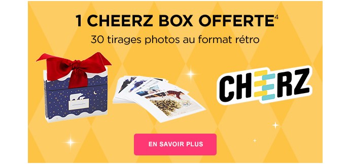 Wonderbox: 1 Cheerz Box offerte avec 30 tirages photos au format rétro pour toute commande