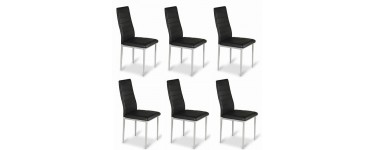 Cdiscount: Lot de 6 chaises design noires - Lena à 81€ au lieu de 300€