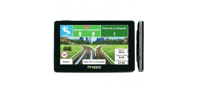 Cdiscount: GPS Voiture Slim Cartes à Vie 4,3" Noir MAPPY ITI E-437T à 49,90€