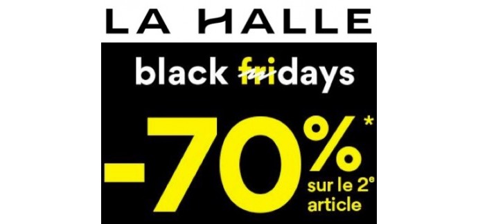 La Halle: [Black Friday] 70% de réduction sur le 2e article acheté parmi une sélection