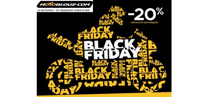 Motoblouz: [Black Friday] -20% sur + de 300 marques moto & -15% sur 21 marques premium
