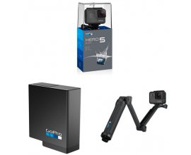 Amazon: Caméra GoPro HERO5 Black + Batterie rechargeable + perche GoPro 3-Way à 369€