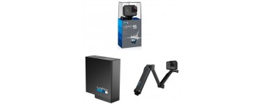 Amazon: Caméra GoPro HERO5 Black + Batterie rechargeable + perche GoPro 3-Way à 369€