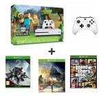 Auchan: Pack Xbox One S 500Go édition Minecraft + 1 manette en plus + 3 jeux à 279€