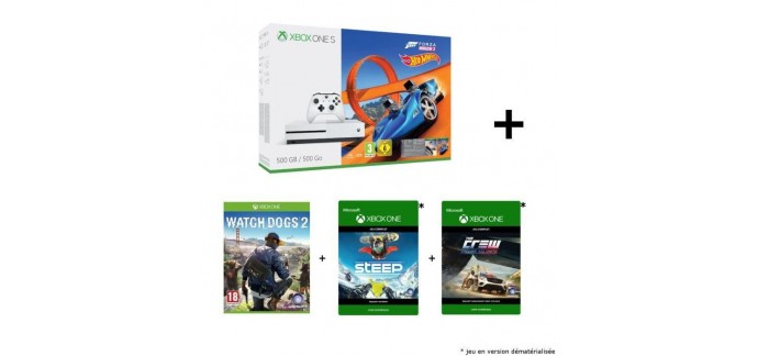 Cdiscount: Pack Xbox One S 500Go blanche + 4 jeux + 1 DLC à 189€ pour Black Friday