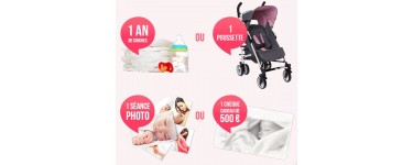 Bébécadeaux: 1 an de couches, 1 poussette, 1 séance photo ou 1 chèque cadeau de 500€ à gagner