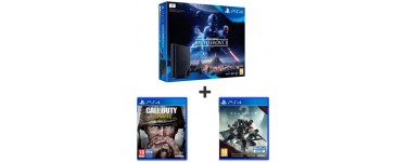 Auchan: PS4 Slim 1To + Star Wars Battlefront II + CoD WW II + Destiny 2 à 369,99€  