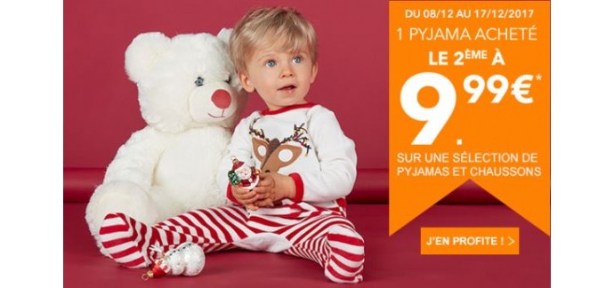 DPAM: 1 article acheté, le 2ème à 9.99€ sur une sélection de pyjamas et de chaussons