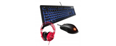 TopAchat: Pack Gaming SteelSeries : Clavier Apex 100 +Souris RIVAL 110 +Casque Siberia 200 Forged Red à 75,11€