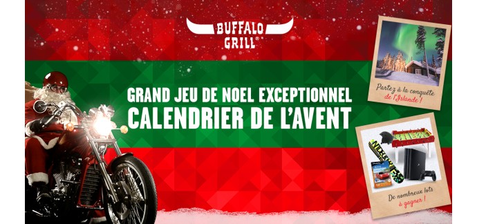 Buffalo Grill: Grand jeux de Noël Calendrier de l'Avent de Buffalo Grill
