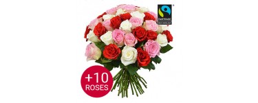 Aquarelle: Le bouquet de 40 roses au prix de 30 roses (26,50 €)