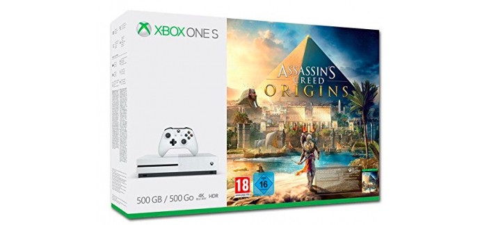 Amazon: Pack Xbox One S 500 Go Assassin's Creed Origins à 189,95€