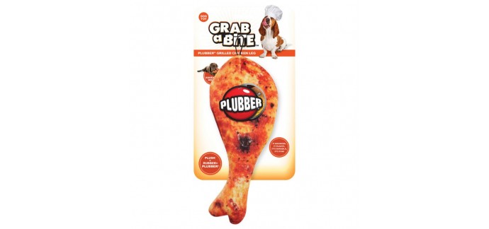Zooplus: Jouet Plubber en forme de cuisse de poulet grillée pour chien à 7,99€