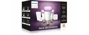 Boulanger: Pack Philips E27 White & Colors + Détecteur + Variateurs à 179€ au lieu de 199€ 