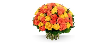 BeBloom: Bouquet de 60 roses Safran à 34,50 €