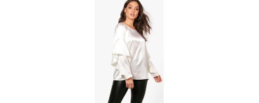 Boohoo: Top Ruby tissé à manches volantées à 9€ au lieu de 30€