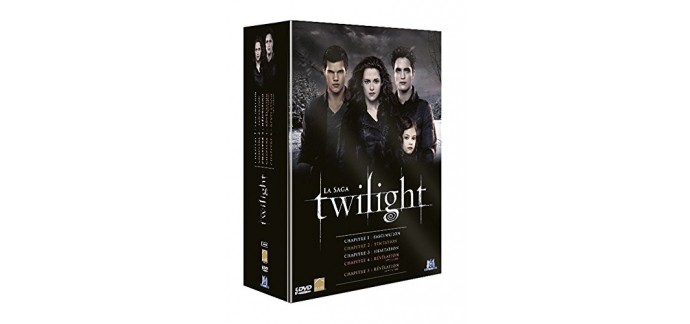 Amazon: Coffret DVD Twilight la Saga - 5 films à 14,89€ au lieu de 30,08€