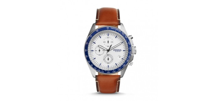 Fossil: Montre Sport 54 chronographe en cuir brun au prix de 111,00 €