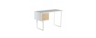 GiFi: Bureau blanc brillant 2 tiroirs naturel au prix de 119€