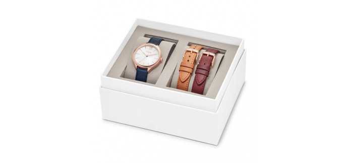 Fossil: -30% Coffret cadeau avec montre Suitor à trois aiguilles et bracelets interchangeables