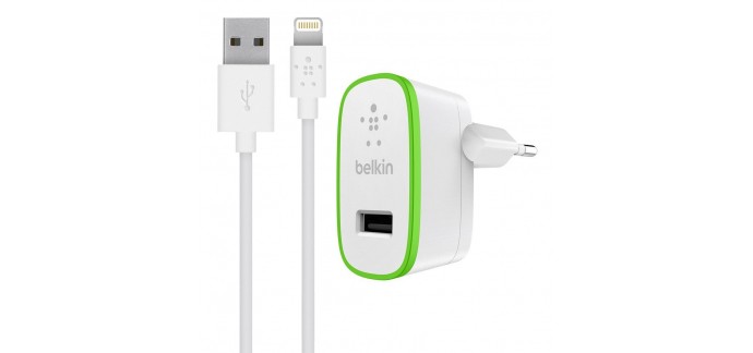 Amazon: Chargeur secteur Belkin USB 12W/2.4A avec câble Lightning 1,2m à 26,18€