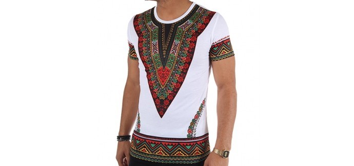 La Boutique Officielle: -40 % sur le Tee Shirt Dashiki T160933 Blanc