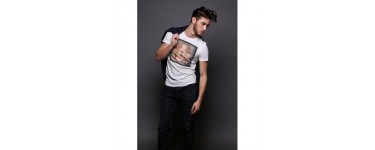 Teddy Smith: -50% sur le T-shirt TZARBI whisper white manches courtes imprimé