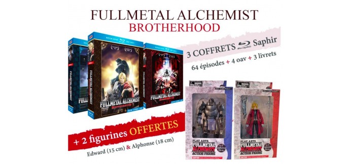 Anime Store: Coffret Blu-ray Fullmetal Alchemist : Brotherhood - Intégrale + 2 figurines à 49,95€