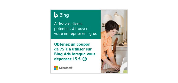 Bing Ads: 75€ de campagnes publicitaires offerts dès 15€ dépensés