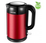 Amazon: Bouilloire électrique Aicok Inox sans BPA avec filtre Anticalcaire, 1,7 L, 2200W, rouge à 28,99€