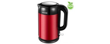 Amazon: Bouilloire électrique Aicok Inox sans BPA avec filtre Anticalcaire, 1,7 L, 2200W, rouge à 28,99€
