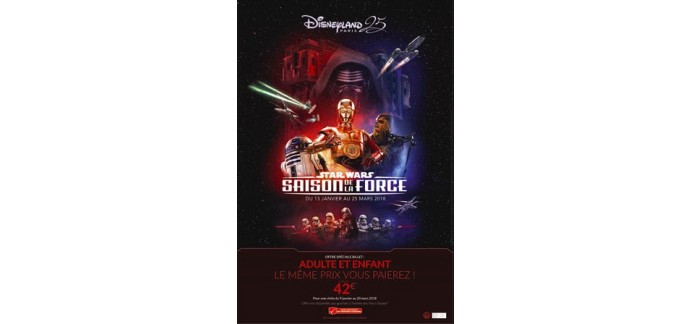 Carrefour: Billet adulte pour le parc d'attraction Disneyland au prix du billet enfant