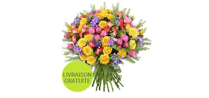 Aquarelle: Livraison offerte pour l'achat du magnifique bouquet 'Feu d'artifice'