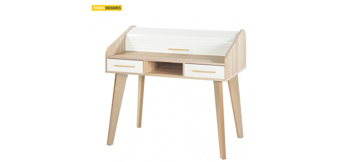 Camif: Bureau en chêne Made In France Simmob avec 2 tiroirs en soldes à 254€ au lieu de 279€