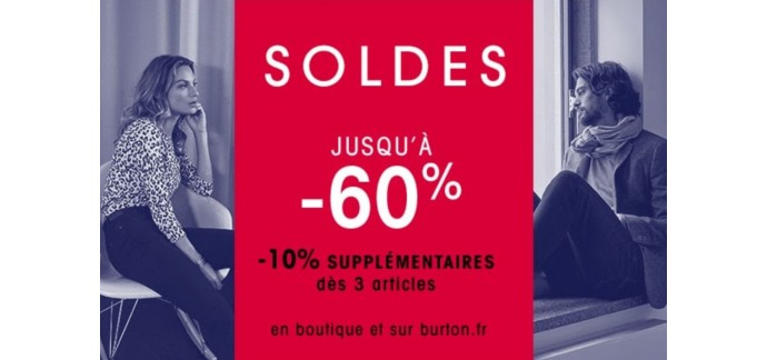 Burton: [Soldes] Jusqu'à -60% sur une sélection d'articles & -10% supp dès 3 articles achetés