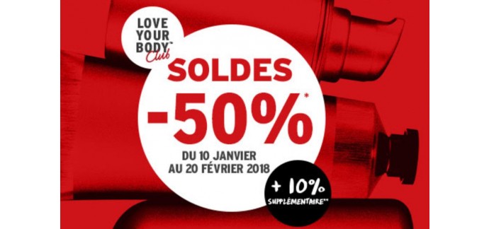 The Body Shop: [Soldes] -50% sur une sélection de produits & -10% supp pour les membres Love Your Body™ Club
