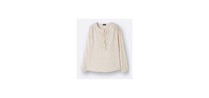 Cyrillus: Blouse imprimée fleurettes/écru femme à 34,95€ au lieu de 69,90€