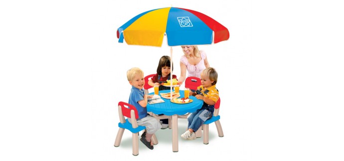 King Jouet: Table avec chaises et parasol en solde à 44,99€ au lieu de 89,99€
