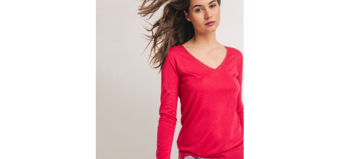 Promod: Pull Col V Femme en solde à 7,47€ au lieu de 14,95€