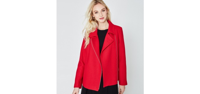 Promod: [SOLDES] Veste Zippee Rouge à 54,97€ au lieu de 109,95€