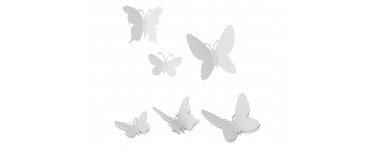 Fly: [En stock] Lot de 9 décorations murales papillons blancs à 9,99€