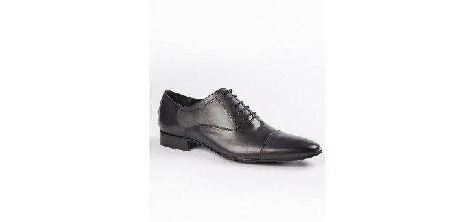 IZAC: Chaussures Richelieu noir en cuir à 80€ au lieu 159,99€