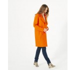 Maison 123: Manteau en laine orange Justin en solde à 78€ au lieu de 260€