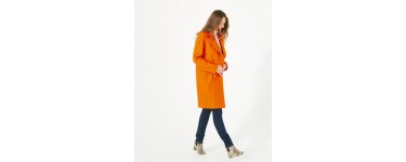 Maison 123: Manteau en laine orange Justin en solde à 78€ au lieu de 260€