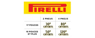 Allopneus: Jusqu'à 120€ de bons d'achat offert pour l'achat de pneus tourisme, 4x4 ou VU de la marque Pirelli