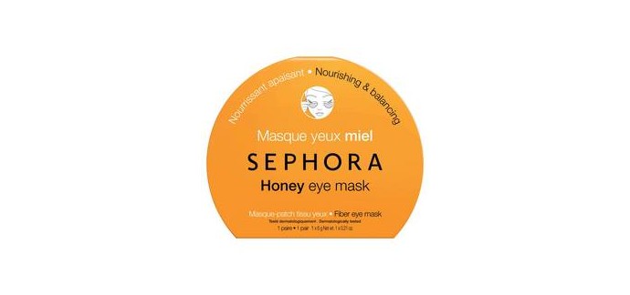 Sephora: Masque yeux au miel Sephora Collection en soldes à 1€ au lieu de 3,95€