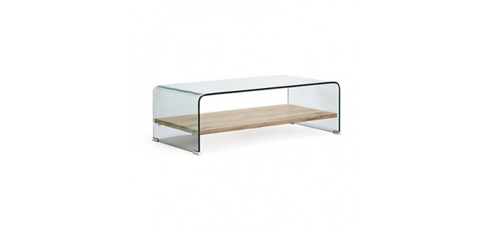 Alinéa: Table basse en verre courbé et bois à 207,20€ au lieu de 259€
