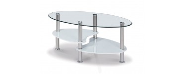 Rakuten: Table basse blanche en verre trempé à 39€ au lieu de 99€